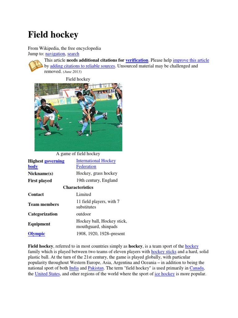 History Field Hockey PDF Sport Variants Football Codes