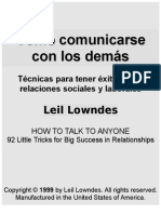 Lowndes, Leil (1999). Resumen-Como Comunicarse Con Los Demas