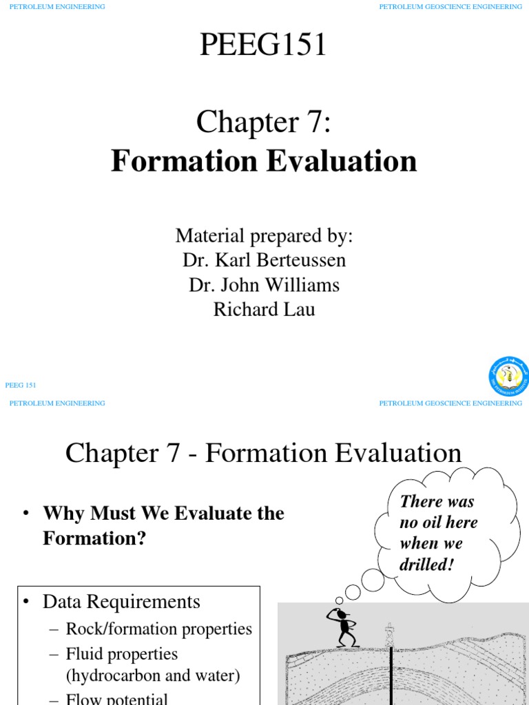 Formation Evaluation Pdf Oil Well Petroleum