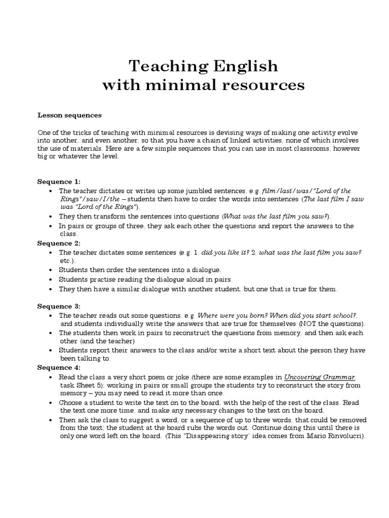 teaching-english-with-minimal-resources-lesson-sequences-by-scott