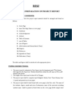 Format For Preparation of Project Report