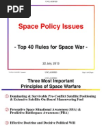 Space Policy-Top 40 Rules For Space War-Unclassified