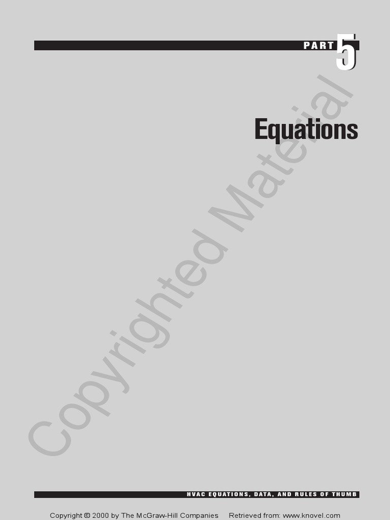 Equations Hvac Equations, Data, and Rules of Thumb PDF Relative