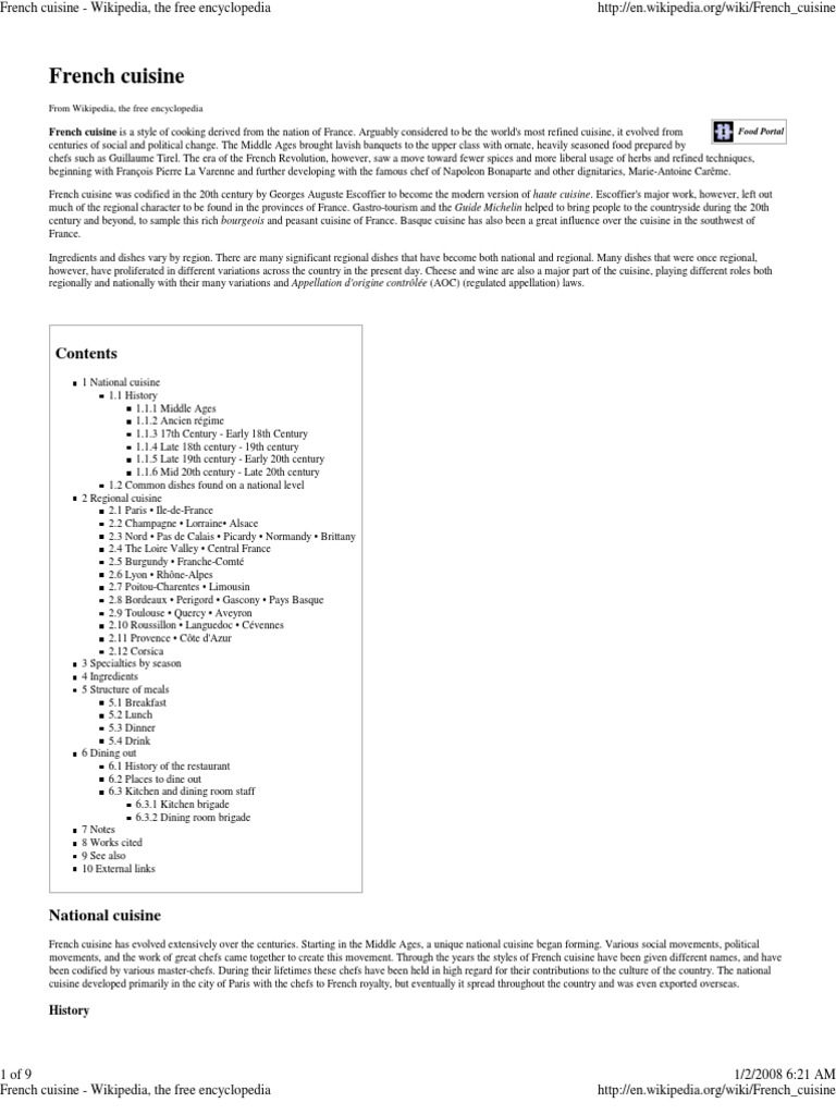 French Cuisine PDF French Cuisine Lunch