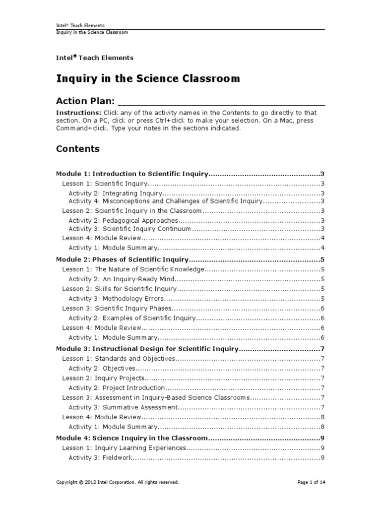 Inquiry Action Plan Pdf Inquiry Scientific Method