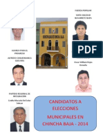 Candidatos a La Alcadía en El Distrito de Chincha Baja
