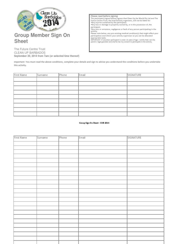 Group Sign On Sheet - CUB 2014 | PDF | Career & Growth | Law