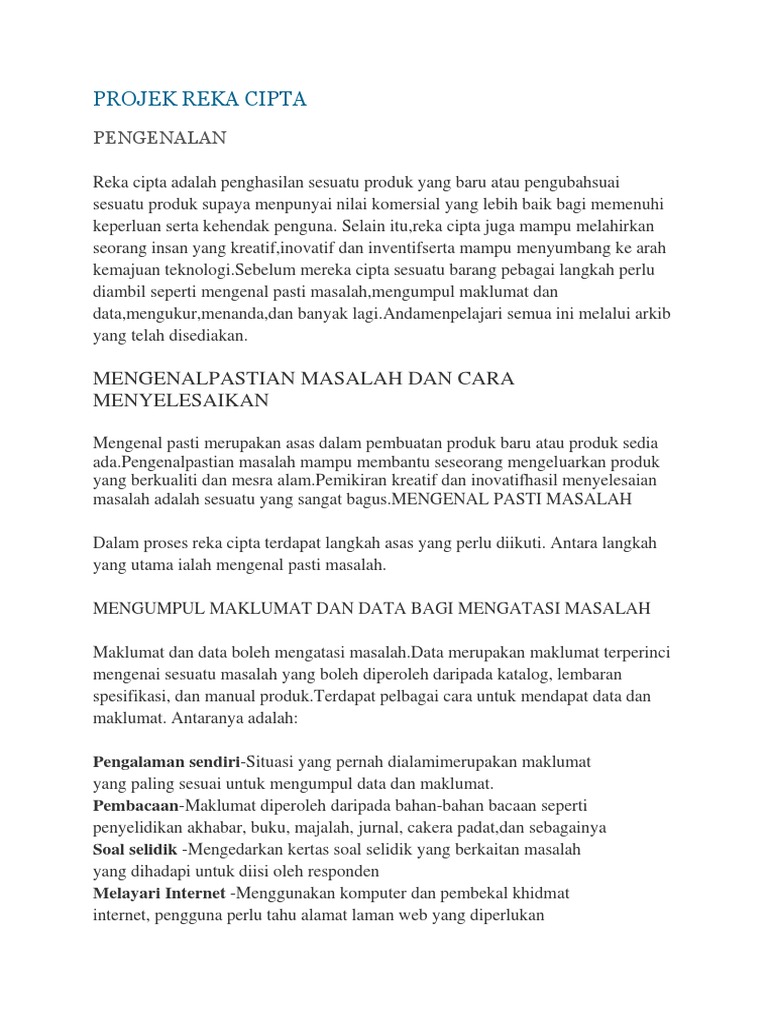 Projek Reka | PDF