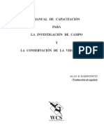 RABINOWITZ 2003. Manual de Capacitación para La Investigación de Campo y La Conservación de La Vida Silvestre