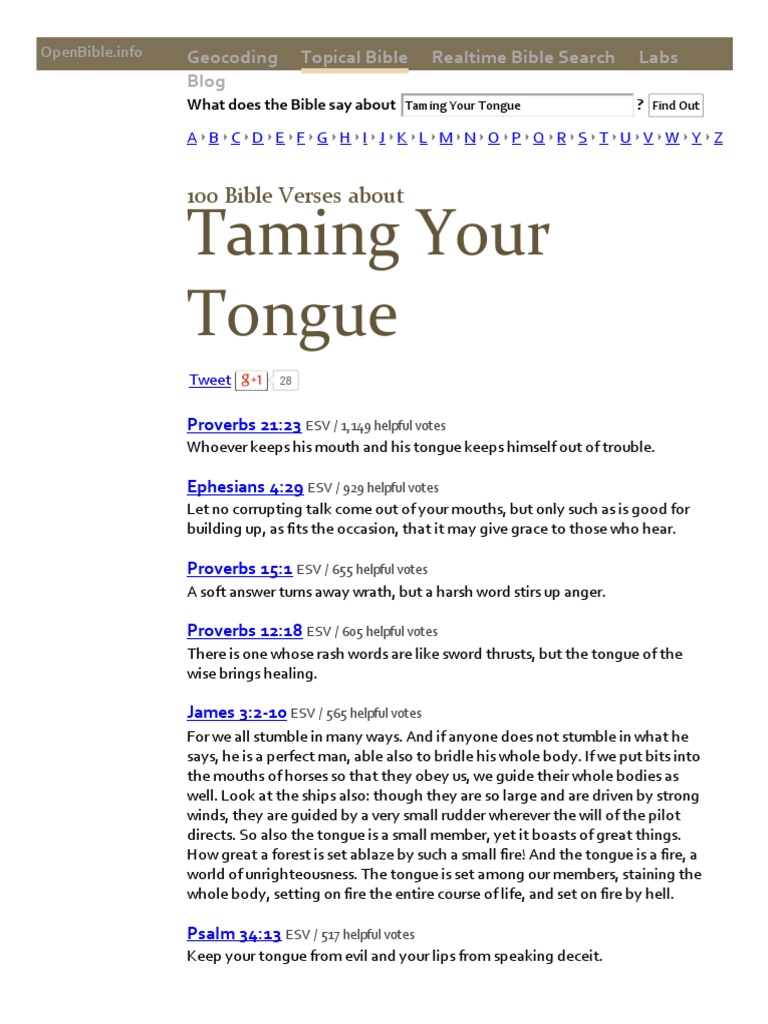 What Does the Bible Say About Taming Your Tongue Isaiah Jesus