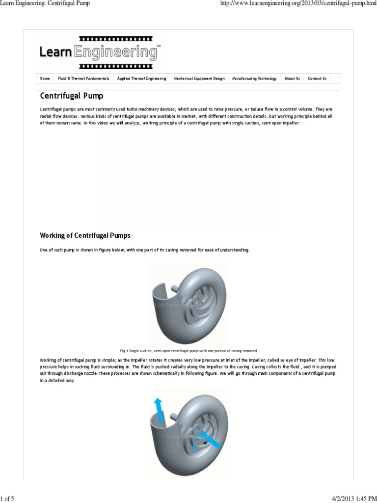 Centrifugal Pump Design Fundamentals | PDF | Turbomachinery | Pump