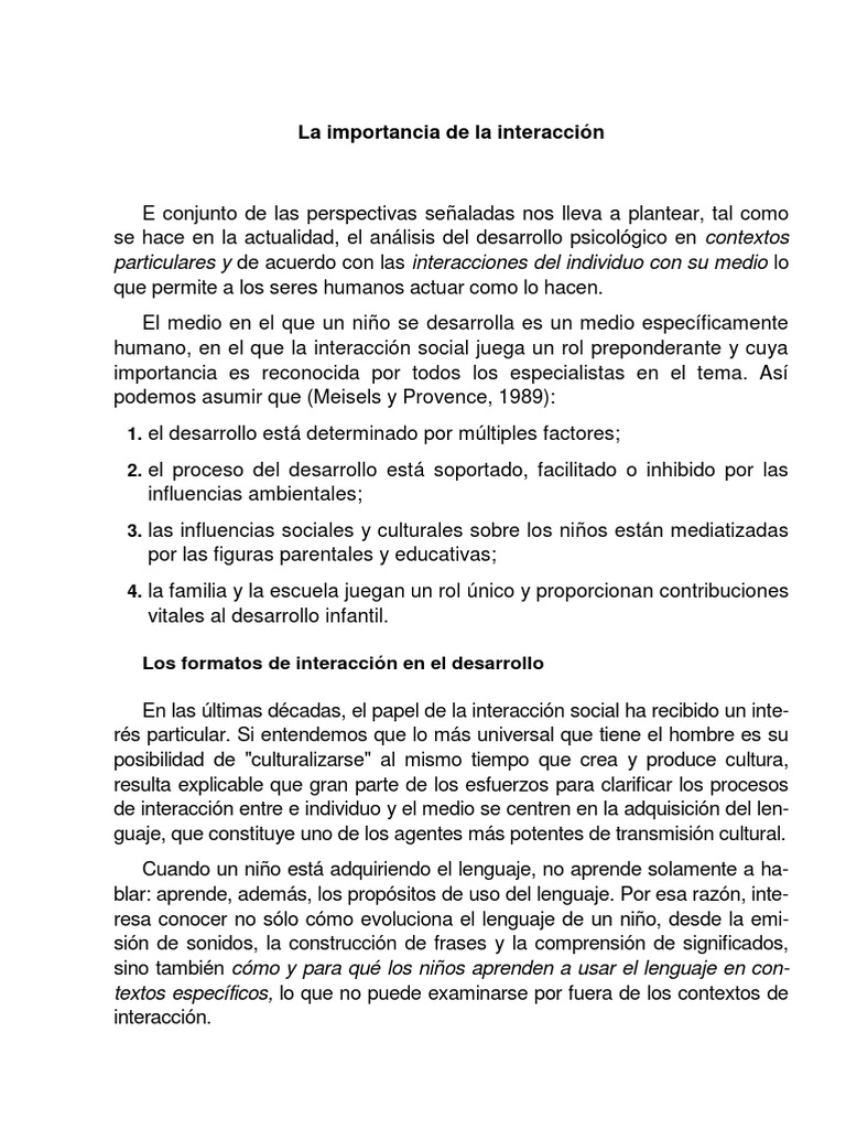 La Importancia de La Interacción | PDF | Adultos | Aquisición de idioma