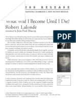 Press Release: Robert Lalonde Novel