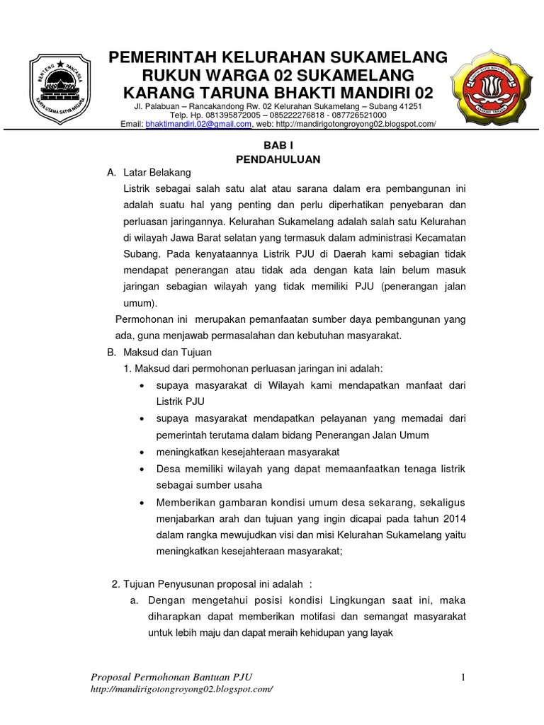 Contoh Proposal Lampu Jalan Pdf