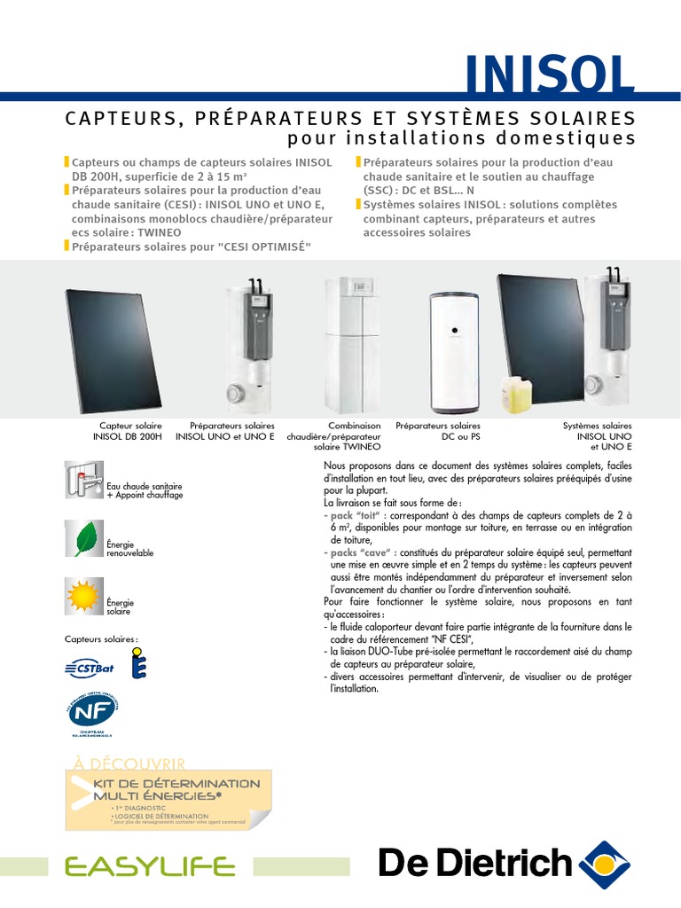 Chauffe Eau Solaire De Dietrich Bsl 300 300020641e Web PDF | PDF | Chaudière | Toit