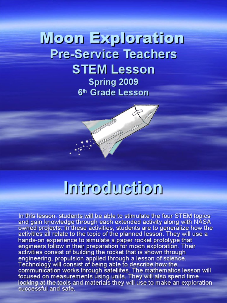 STEM Moon Exploration Lesson Plan | PDF | Rocket | Moon