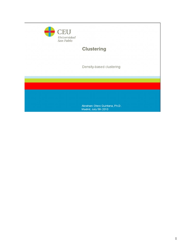 Overview of Density-Based Clustering | PDF | Cluster Analysis | Pattern ...