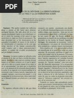 Armonia en El Devenir La Espontaneidad de La Vida y La Autoindividualidad