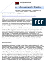 Señales de implosión Hacia la desintegración del sistema global