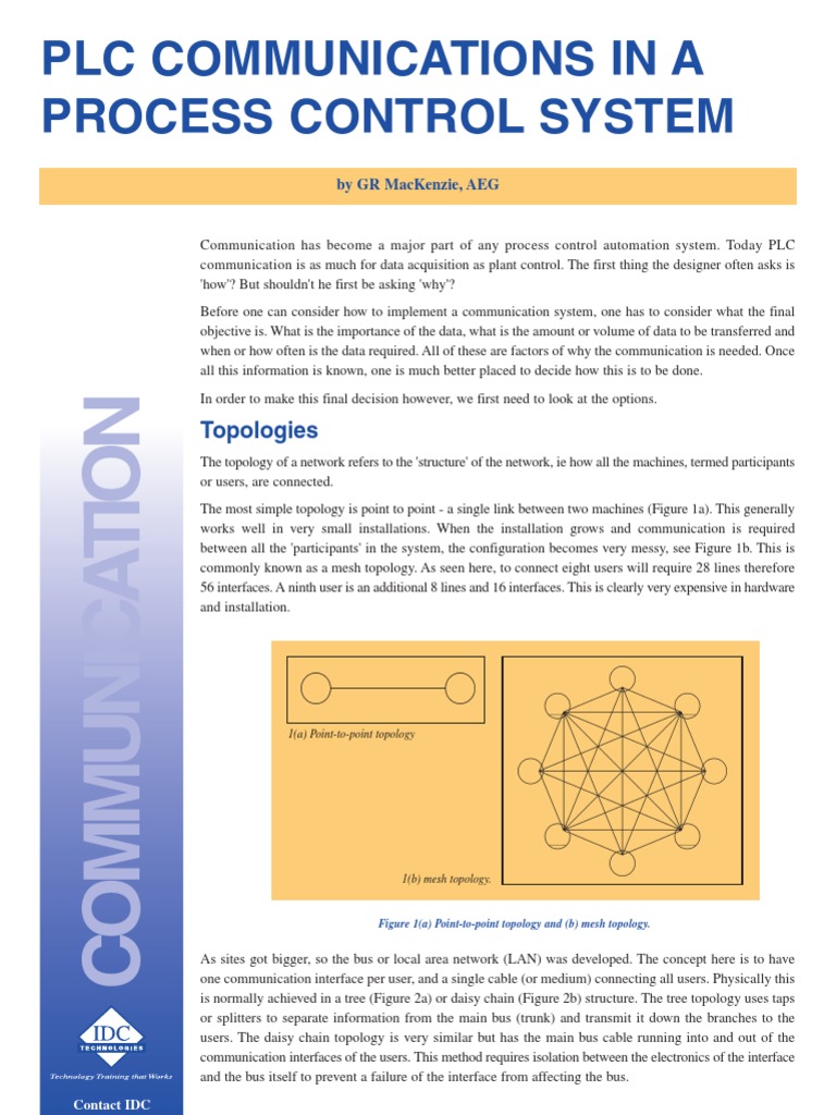 Industrial Automation PLC Communications in A Process Control System | PDF