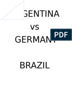 Argentina Vs Germany Brazil