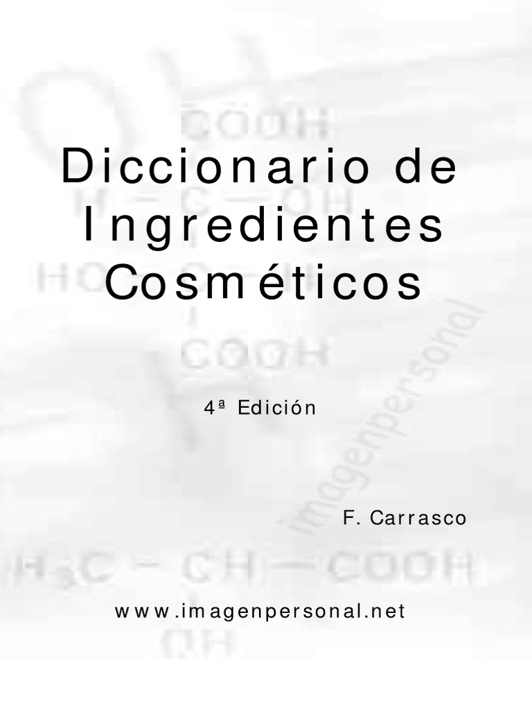 Diccionario de ingredientes cosmeticos pdf en