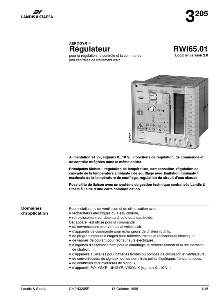 RWI65.01 régulateur.pdf Compatibilité électromagnétique Automation