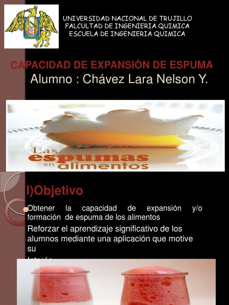 Capacidad de Expansión de Espuma Proteínas Gases