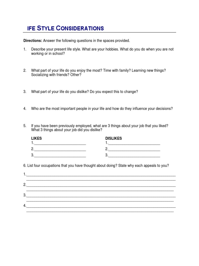 Life Style Considerations | PDF | Self-Improvement