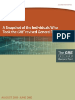 A Snapshot of The Individuals Who Took The GRE Revised General Test