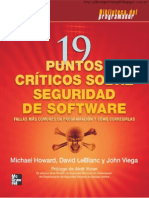19 Puntos Criticos Sobre Seguridad de Software