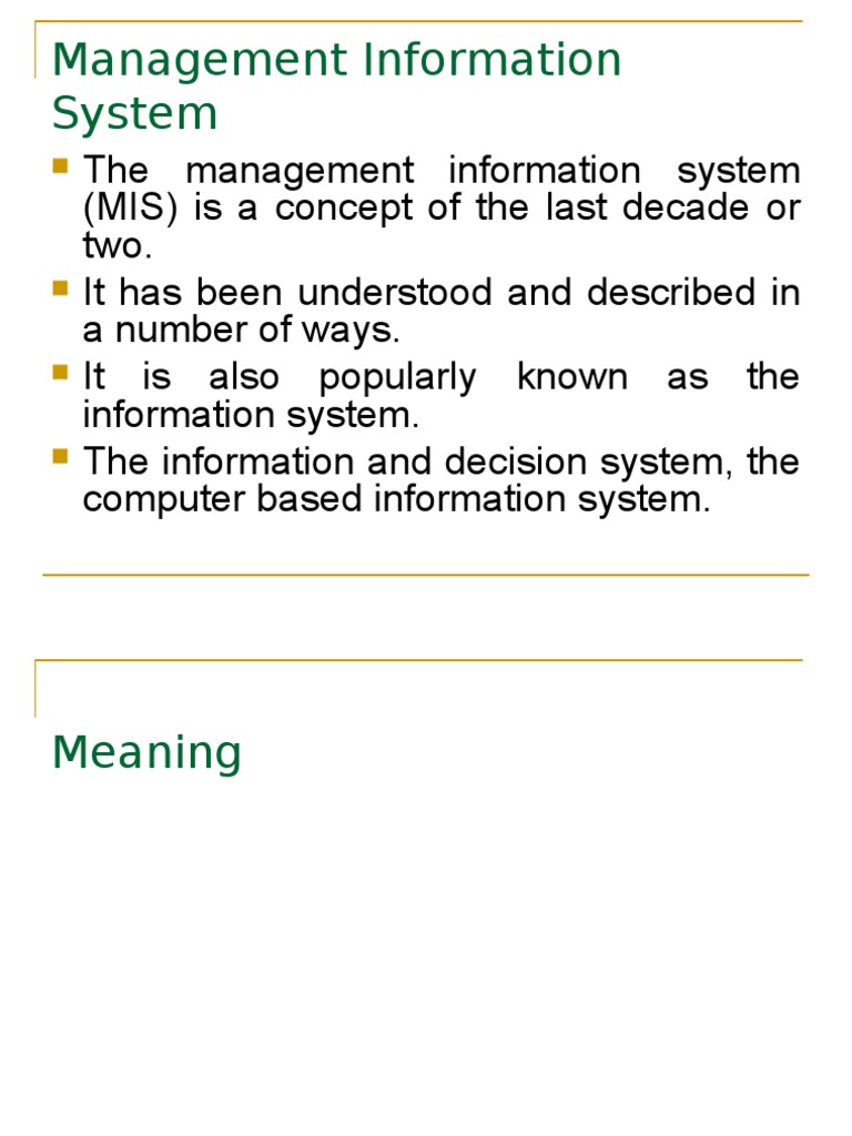 Overview of Management Information Systems | PDF | Information System ...