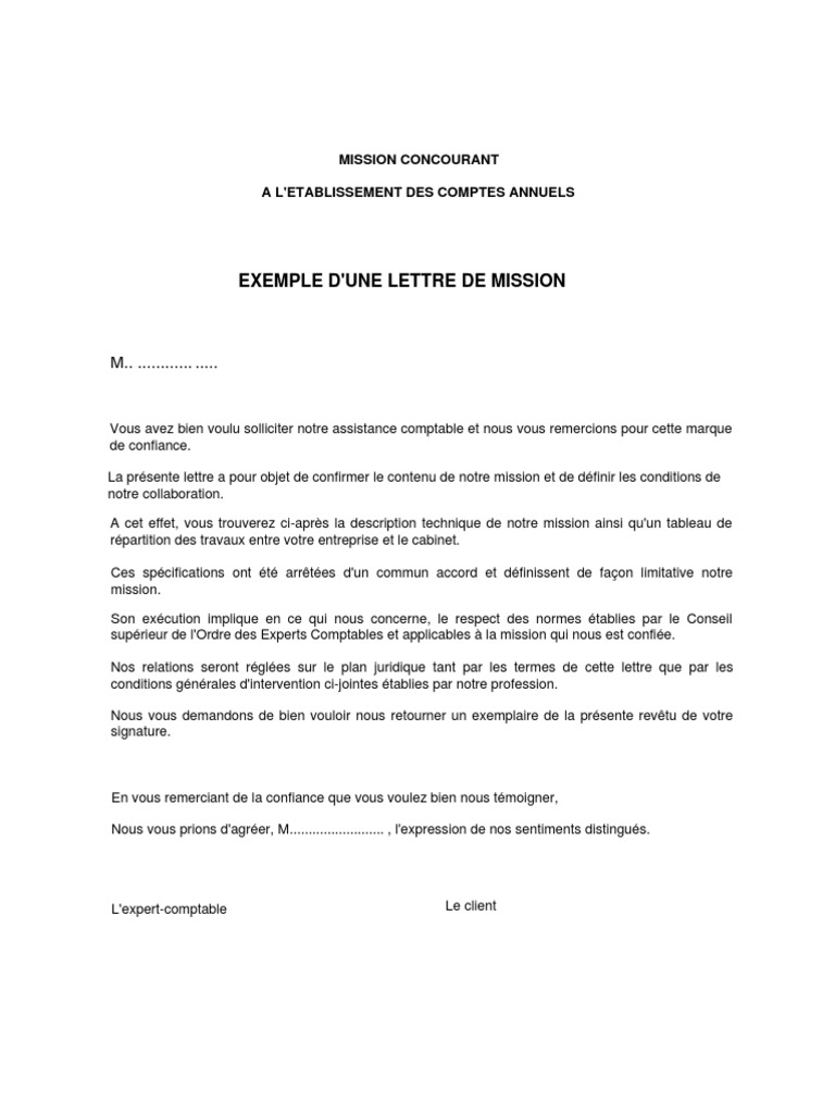 lettre demission comptable