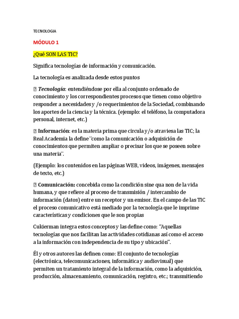 Tecnologia 1y 2 | PDF | Tecnología de información y comunicaciones ...