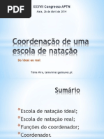 Coordenação de uma escola de natação - Do ideal ao real