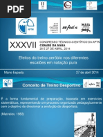 Efeitos do treino aeróbio nos diferentes escalões em natação pura