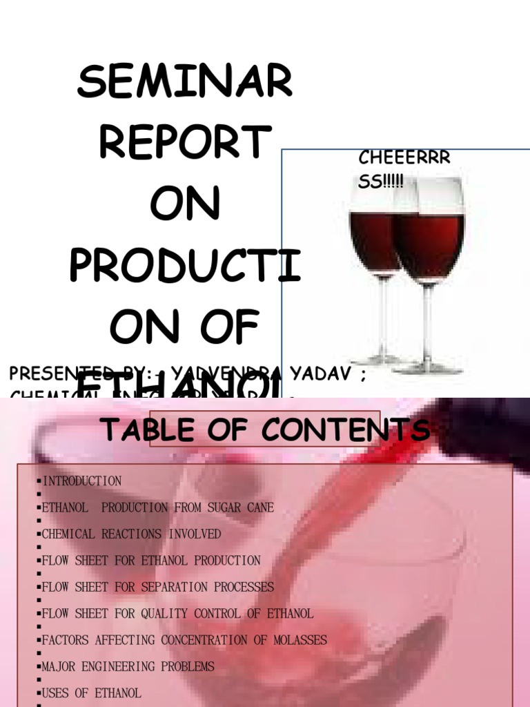 Production of Ethanol From Molasses PDF Ethanol Chemical Substances