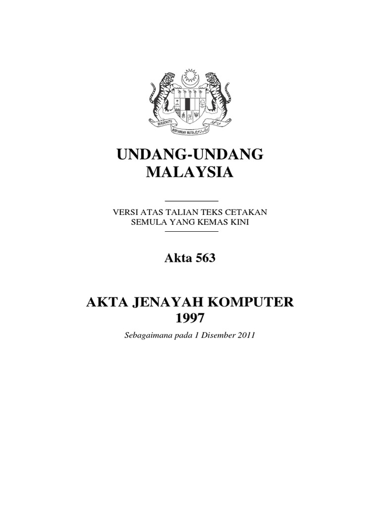 Akta Jenayah Komputer 1997 Penggodaman | PDF
