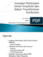 Perbincangan Penerapan Elemen Kreativiti Dan Inovasi Dalam Transformasi - I