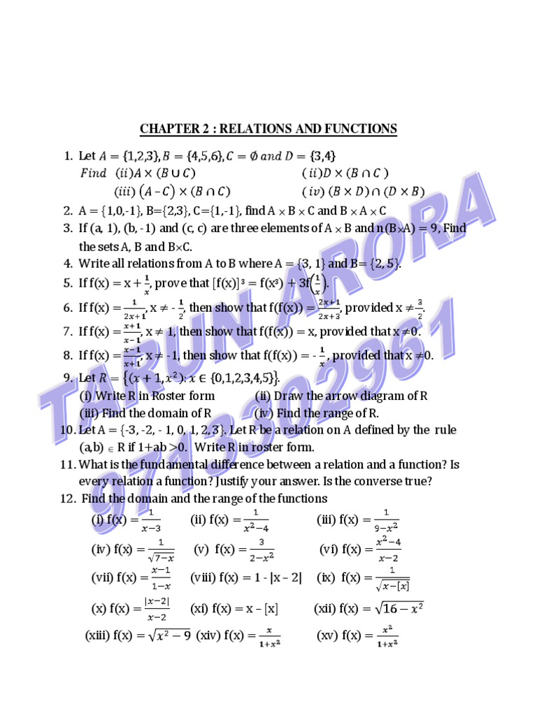 Relations and Functions Explained | PDF