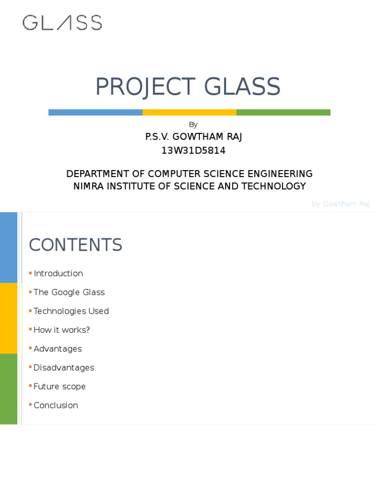 Google Glass Paper Presentation PROJECT GLASS ODP PDF Augmented