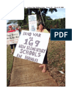 Kauai Hawaii Anti-War Sign Holding Action