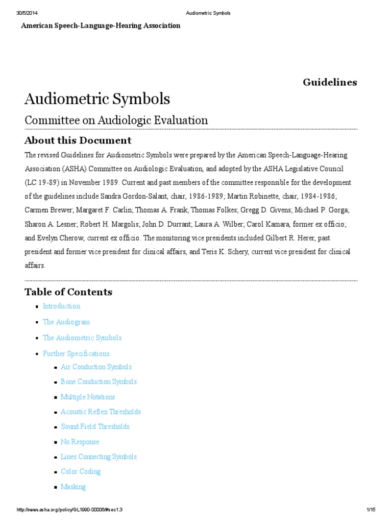 Audiometric Symbols PDF Auditory System Decibel