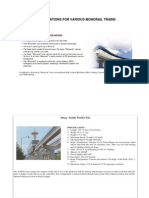 Monorail Train Specifications Comparison