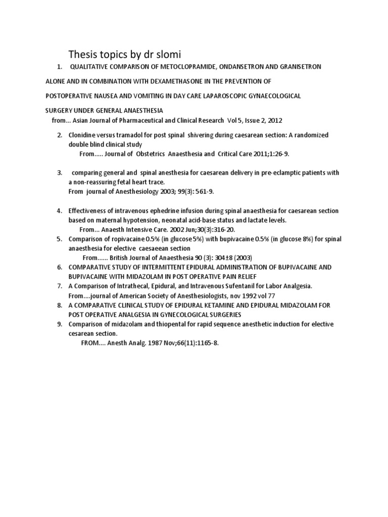 Anaesthesia thesis download picture