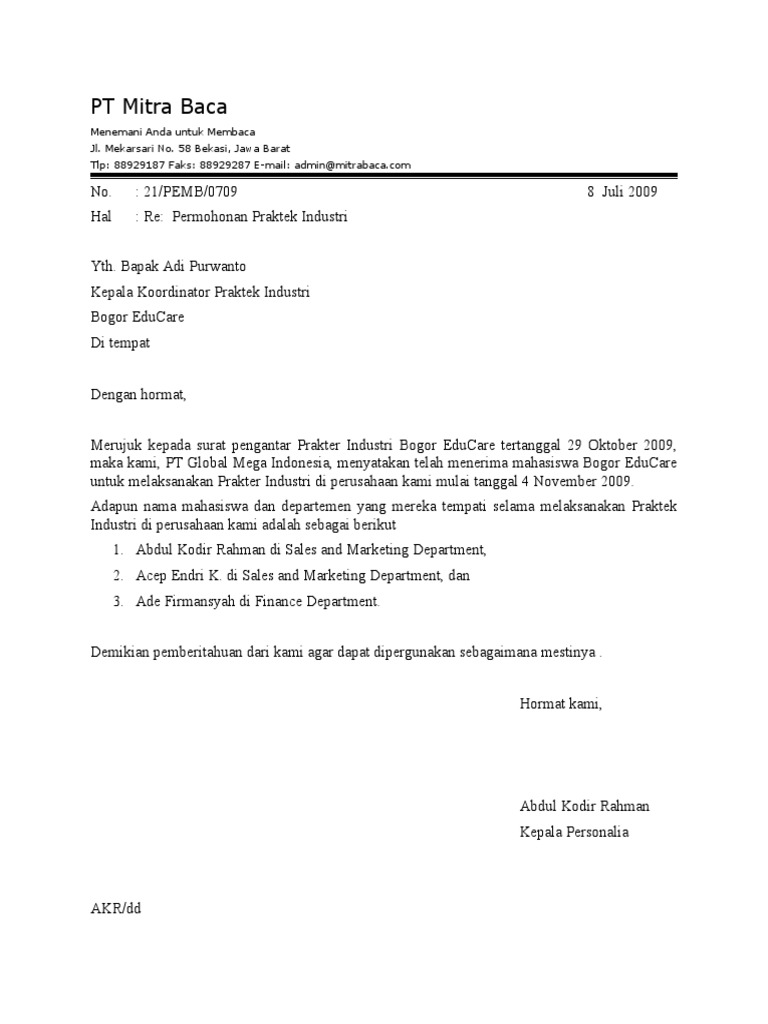 Surat balasan
