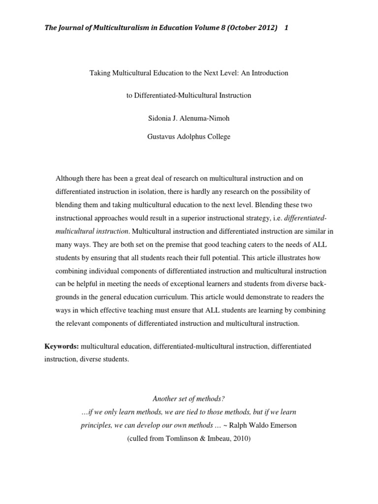 Taking Multicultural Education to the Next Level: An Introduction to ...