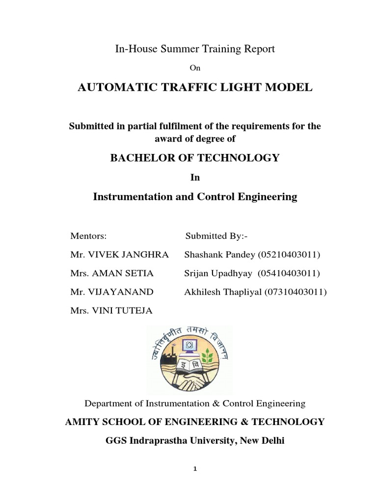Projct Report (Traffic Lights) PDF Diode Light Emitting Diode