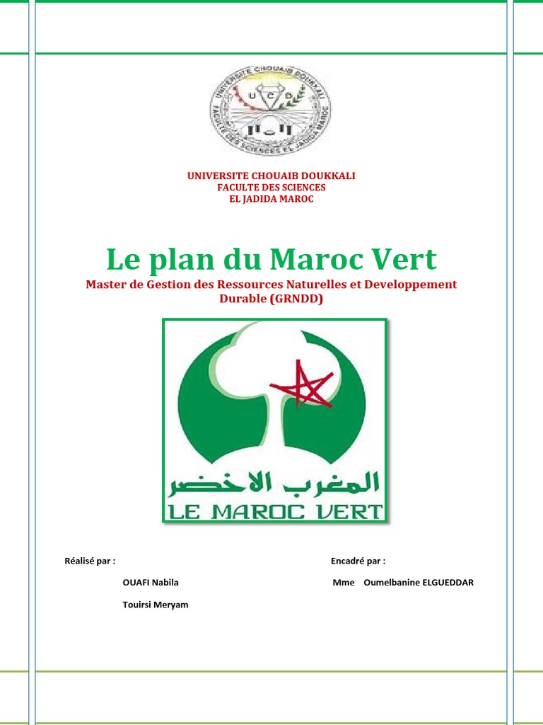 Le Plan Du Maroc Vert | Maroc | Agriculture