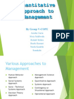 Quantitative Approach To Management: by Group V-COPE
